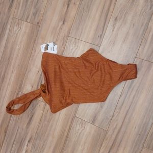 Orange shimmer swimsuit